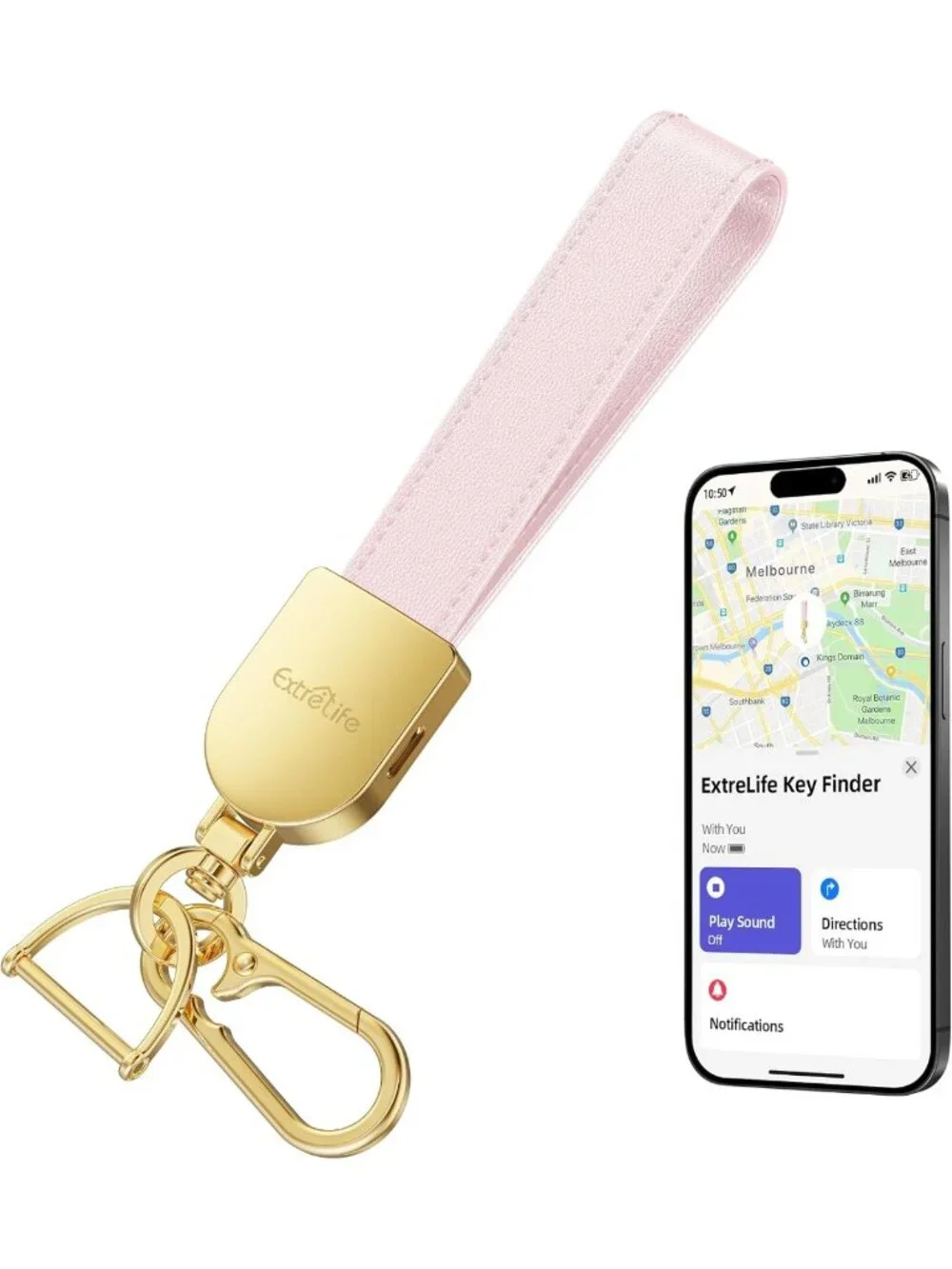 Leather Keychain Tracker for Apple Find My, Rechargeable & Stylish Accessory